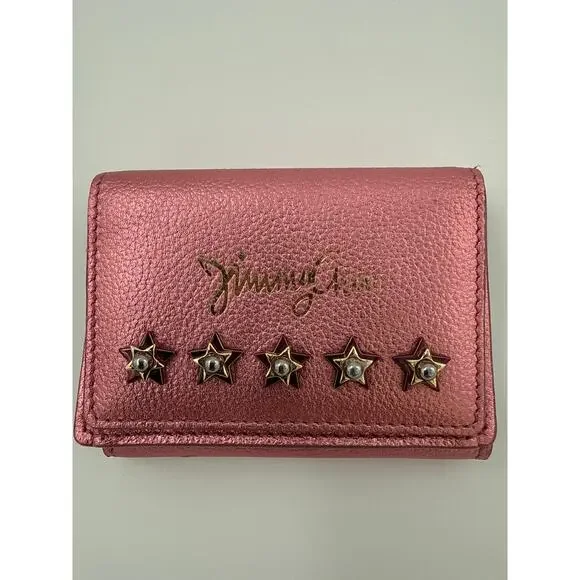 JCCW101: Jimmy Choo Compact Wallet - Metallic Pink